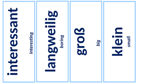 German classroom display - adjectives