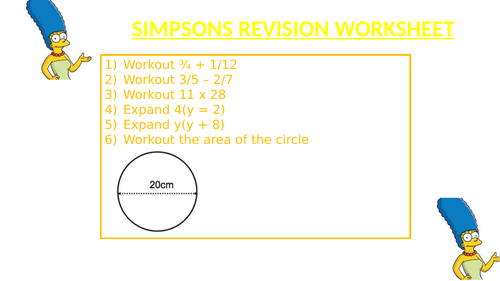 SIMPSONS REVISION WORKSHEET 4