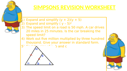 SIMPSONS REVISION WORKSHEET 12