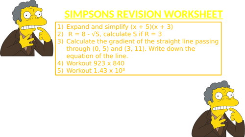 SIMPSONS REVISION WORKSHEET 13