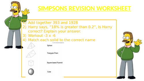 SIMPSONS REVISION WORKSHEET 18