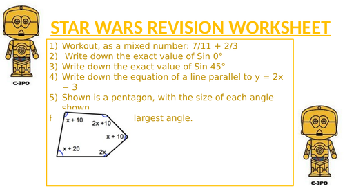 STAR WARS REVISION WORKSHEET 2