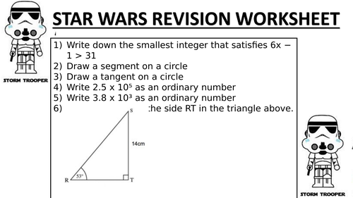 STAR WARS REVISION WORKSHEET 7