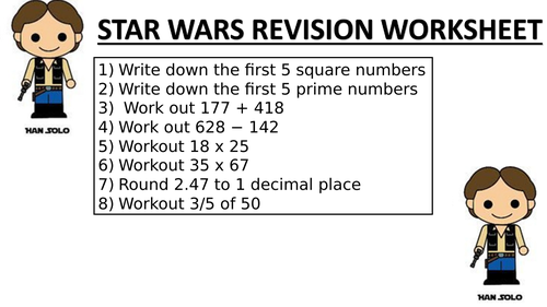 STAR WARS REVISION WORKSHEET 10