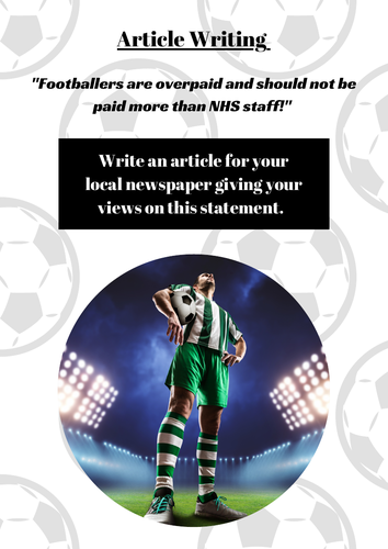 Article Writing Football Task - English Language Transactional Writing