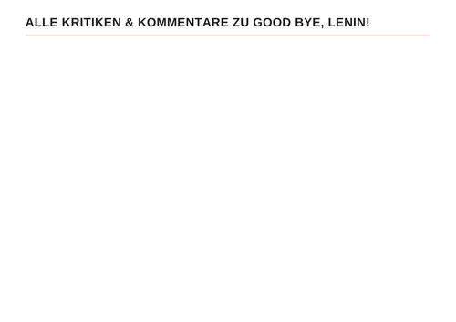 A LEVEL German | Goodbye Lenin