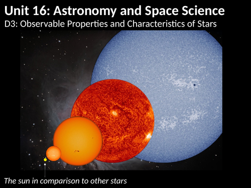BTEC U16: D3 - Observable Properties & Characteristics of Stars