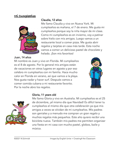 Mi cumpleaños Lectura: My Birthday Spanish Reading (Dates/Fechas ...
