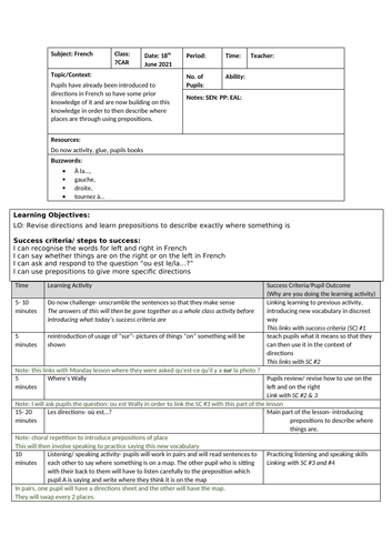 Directions & prepositions