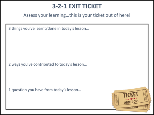 3-2-1 Exit Ticket