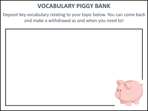Vocabulary Piggy Bank