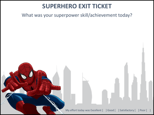 Superhero Exit Ticket