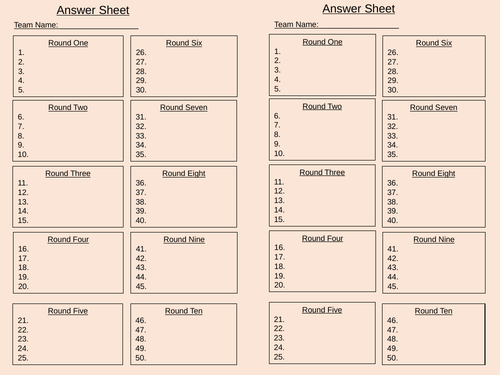 German year 7 end of term/year quiz