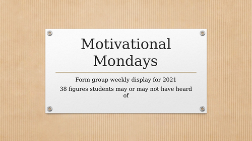 'Motivational Monday' form display resource
