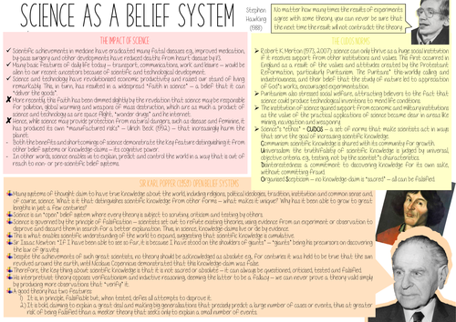AQA A-level Sociology: Beliefs in Society - Science as a Belief System
