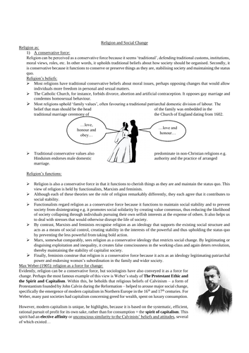 AQA A-level Sociology: Beliefs in Society - Social Change