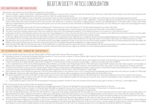 AQA A-level Sociology: Beliefs in Society - Wider Reading Facts