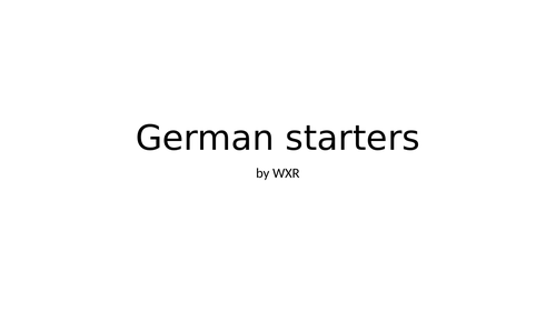 German starters