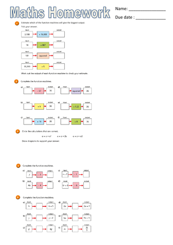 WRM - Year 7 - Algebraic Notation - Steps 1-5 Homework