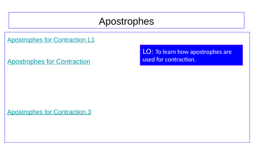 Apostrophe for Contraction