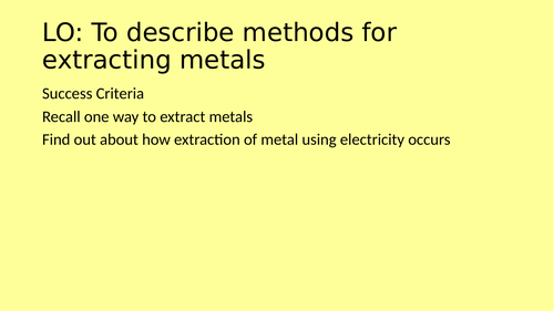 Extraction of metals - electrolysis