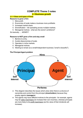 A Level microeconomics - theme 3 complete notes