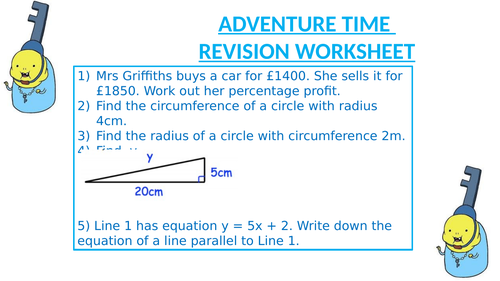 ADVENTURE TIME REVISION WORKSHEET 6 | Teaching Resources