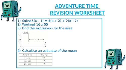 ADVENTURE TIME REVISION WORKSHEET 8 | Teaching Resources