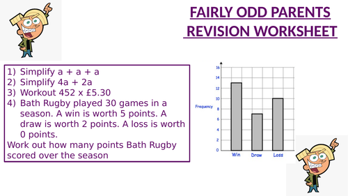 FAIRLY ODD PARENTS REVISION WORKSHEET 1