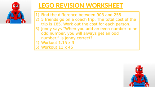 LEGO REVISION WORKSHEET 9