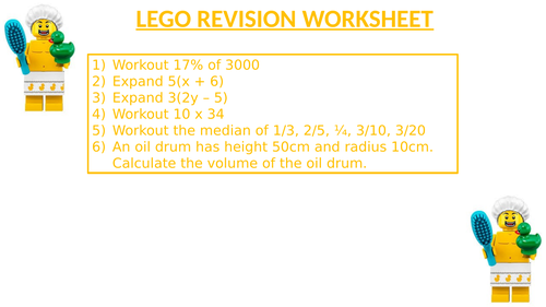 LEGO REVISION WORKSHEET 15
