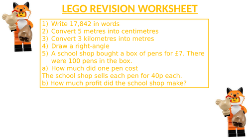 LEGO REVISION WORKSHEET 36