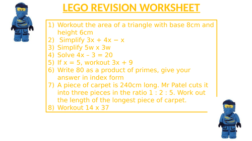 LEGO REVISION WORKSHEET 43