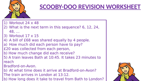 SCOOBY DOO REVISION WORKSHEET 2