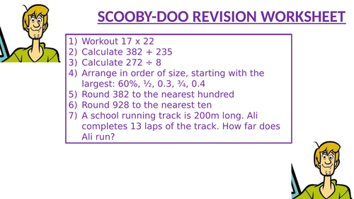 SCOOBY DOO REVISION WORKSHEET 4