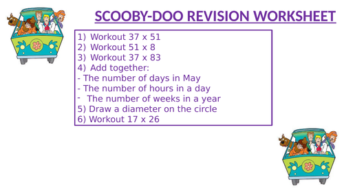 SCOOBY DOO REVISION WORKSHEET 5