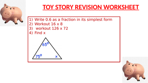 TOY STORY REVISION WORKSHEET 14