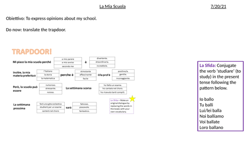 Year 9 Italian - School part 1