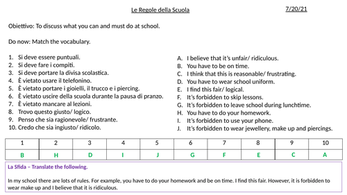 Year 9 - School part 2