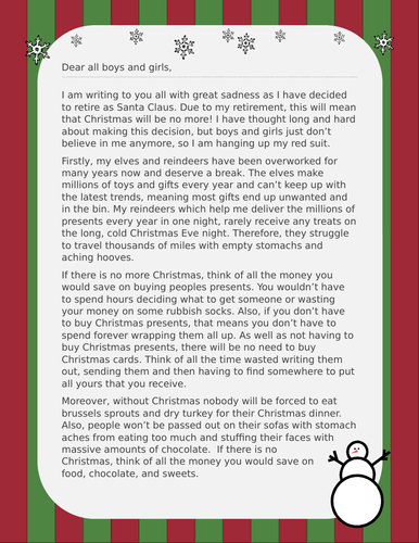 Persuasive writing Santa letter | Teaching Resources