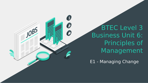 BTEC Level 3 Business Unit 6: Principles of Management Learning Aim E Impact of Change (Full)