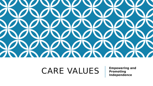 Care Values Empowering and Promoting Independence BTEC LEVEL 2 Health and Social Care