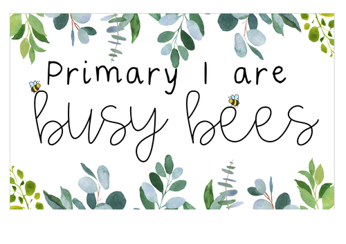 Classroom Jobs- Busy Bees, Natural Theme