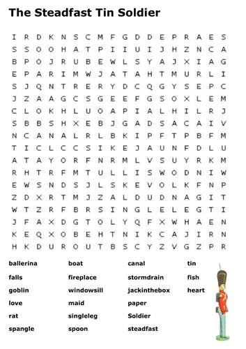 The Steadfast Tin Soldier Word Search