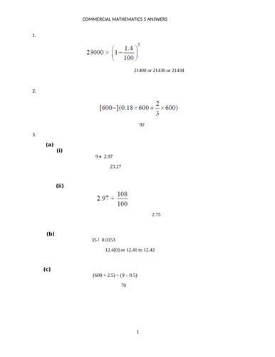 FINANCIAL MATHEMATICS 2 WITH ANSWERS