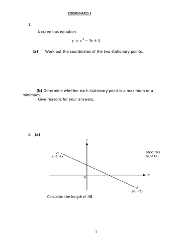 COORDINATES WORKSHEET WITH ANSWERS