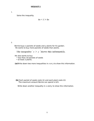 INEQUALITY 2 WITH ANSWERS