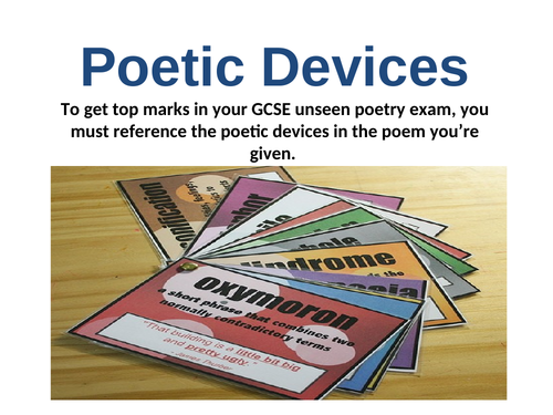 Poetic Devices Review PPT for AQA GCSE English Lit Unseen Poetry Exam