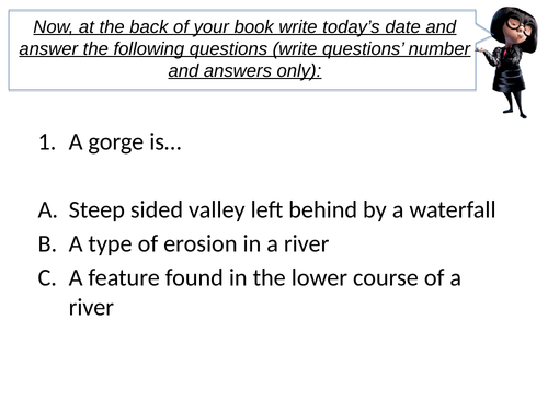 KS3 Geography Rivers unit lesson 6: meanders and ox-bow lakes