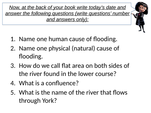 KS3 Geography Rivers unit lesson 9: impact and responses